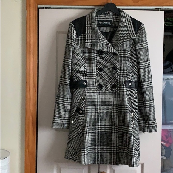 guess houndstooth coat